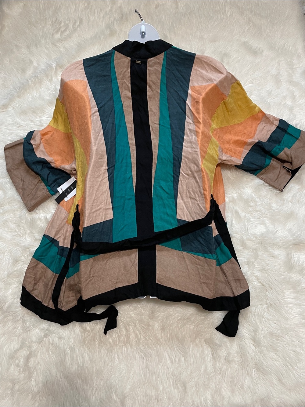 NWT O'Neill Josie Kimono Belted Coverup Abstract Multi Color M/L - Picture 4 of 11